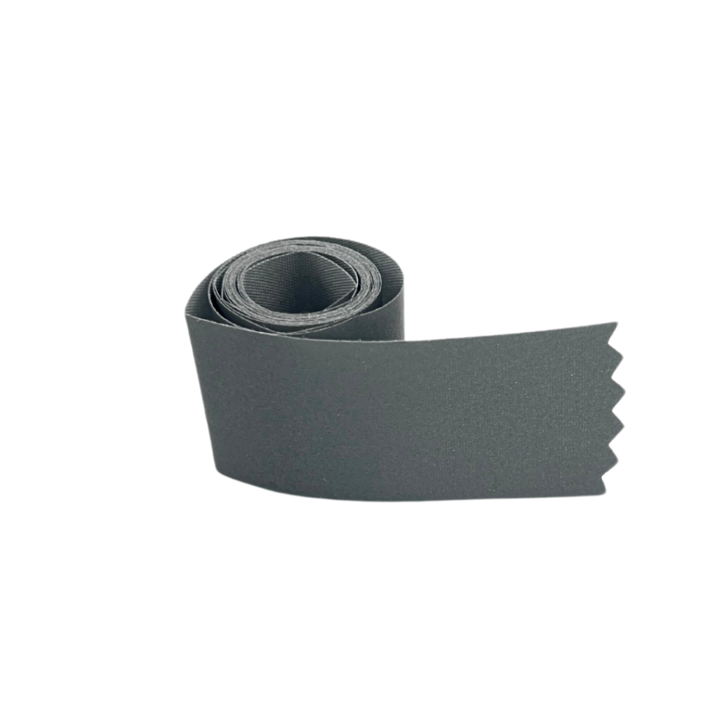 Vista frontal del rollo de cinta reflectiva en tela de poliéster 1”