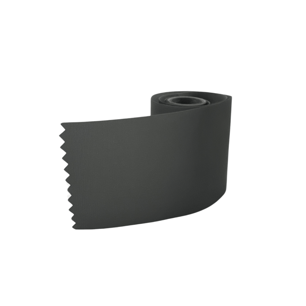 Vista frontal del rollo de cinta reflectiva de tela en poliéster 2”