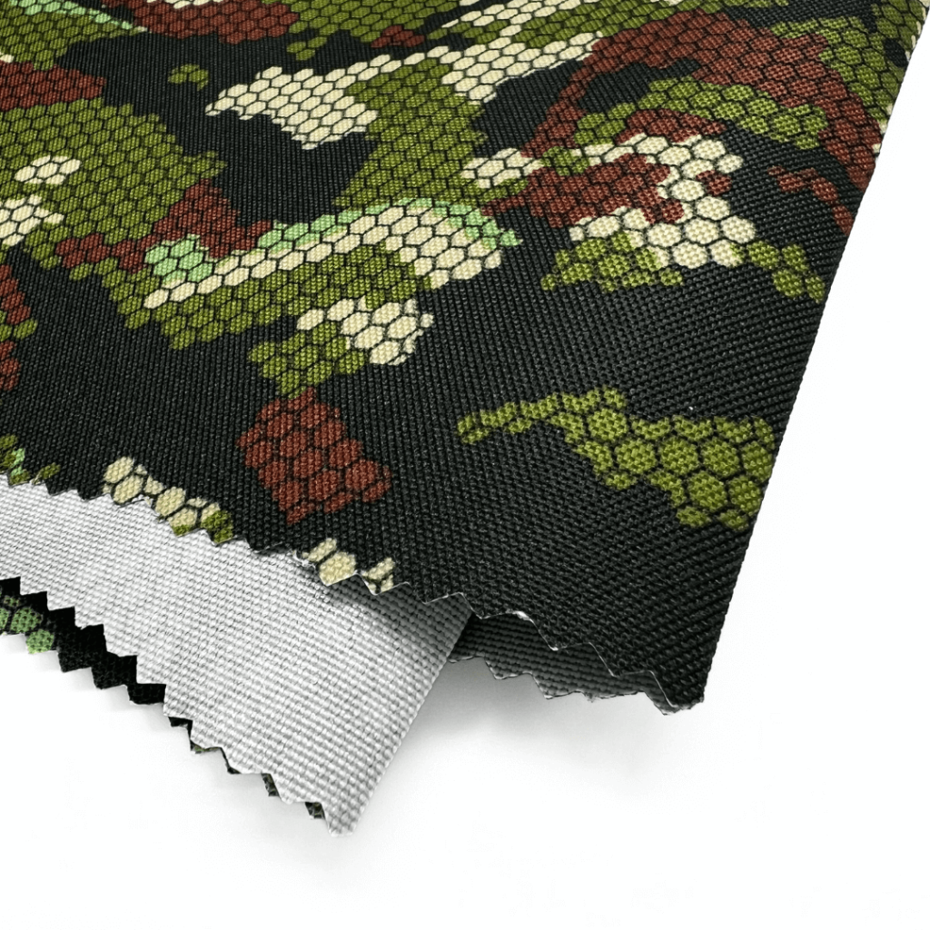 Vista frontal del rollo de tela Morral Estampada de poliéster