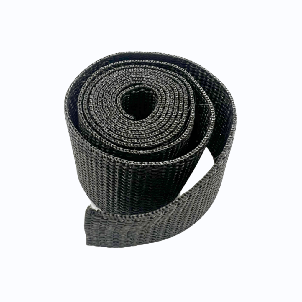 Vista frontal del rollo de reata intermedia de poliéster 1¼” de 100 metros