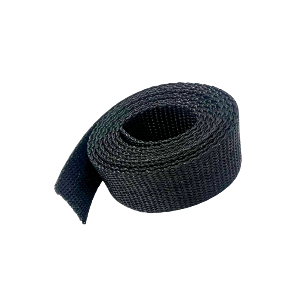 Vista frontal del rollo de reata intermedia de poliéster 1” de 100 metros