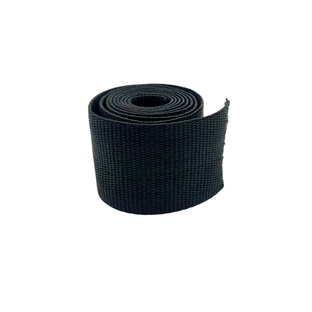 Vista frontal del rollo de reata intermedia de poliéster 2” de 100 metros